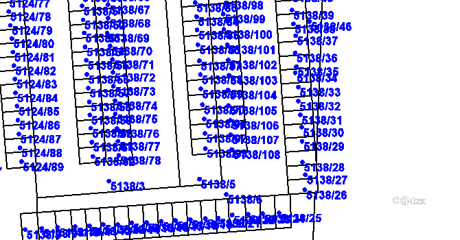 Parcela st. 5138/106 v KÚ Jihlava, Katastrální mapa