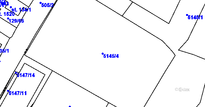 Parcela st. 5145/4 v KÚ Jihlava, Katastrální mapa