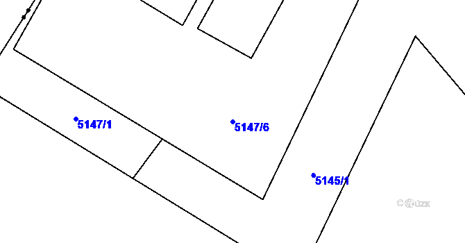 Parcela st. 5147/6 v KÚ Jihlava, Katastrální mapa