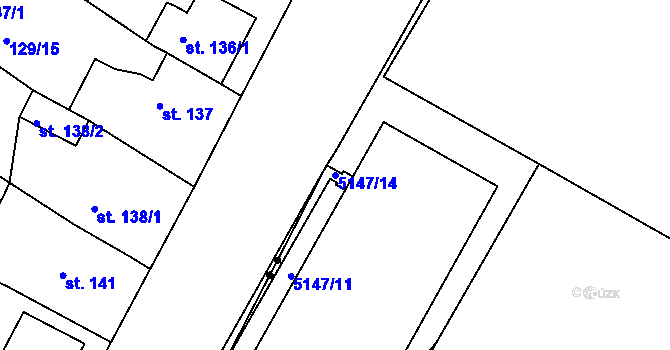 Parcela st. 5147/14 v KÚ Jihlava, Katastrální mapa