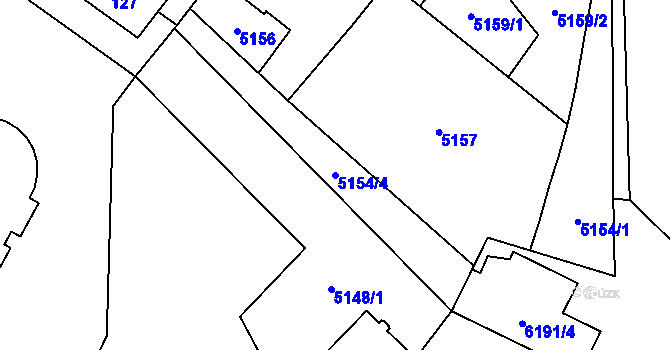 Parcela st. 5154/4 v KÚ Jihlava, Katastrální mapa