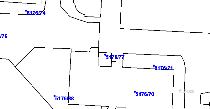 Parcela st. 5176/77 v KÚ Jihlava, Katastrální mapa