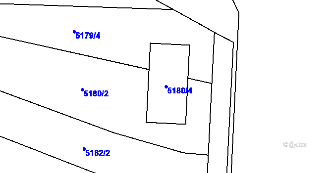 Parcela st. 5180/4 v KÚ Jihlava, Katastrální mapa