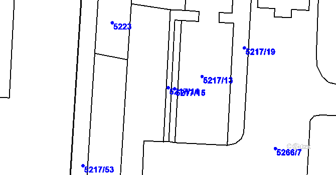 Parcela st. 5217/14 v KÚ Jihlava, Katastrální mapa