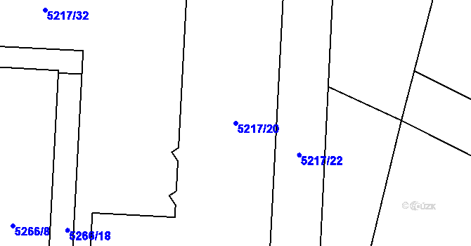 Parcela st. 5217/20 v KÚ Jihlava, Katastrální mapa