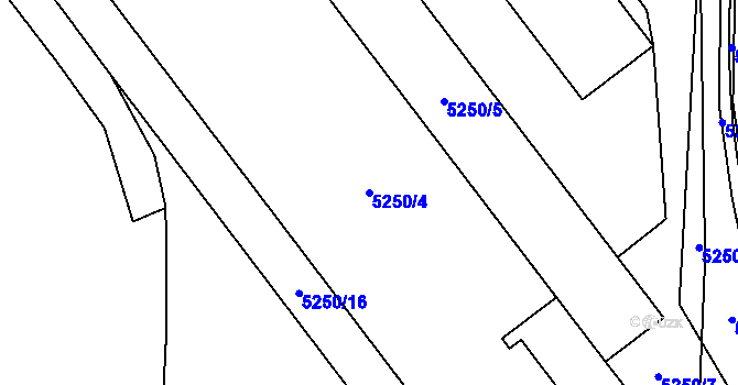 Parcela st. 5250/4 v KÚ Jihlava, Katastrální mapa