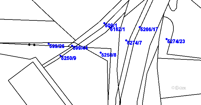 Parcela st. 5250/8 v KÚ Jihlava, Katastrální mapa