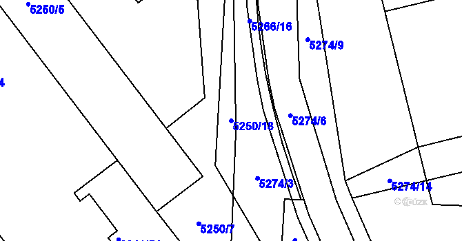 Parcela st. 5250/18 v KÚ Jihlava, Katastrální mapa
