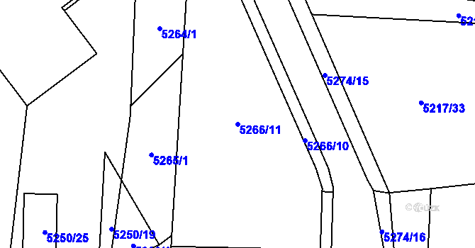Parcela st. 5266/11 v KÚ Jihlava, Katastrální mapa