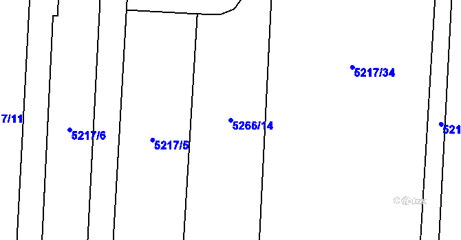 Parcela st. 5266/14 v KÚ Jihlava, Katastrální mapa