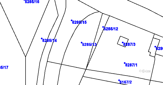 Parcela st. 5285/13 v KÚ Jihlava, Katastrální mapa