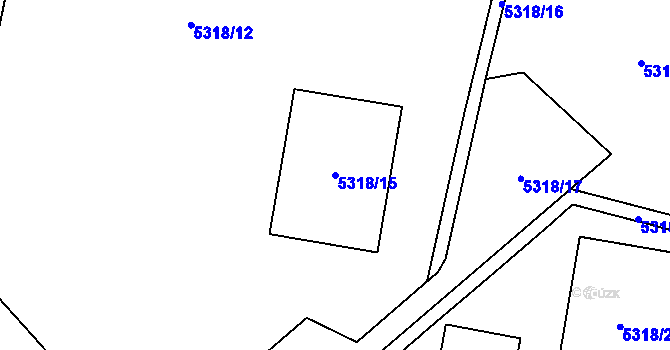 Parcela st. 5318/15 v KÚ Jihlava, Katastrální mapa
