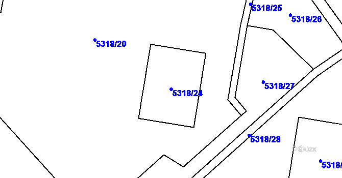 Parcela st. 5318/24 v KÚ Jihlava, Katastrální mapa