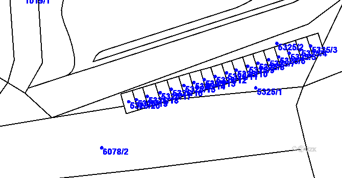 Parcela st. 5325/16 v KÚ Jihlava, Katastrální mapa