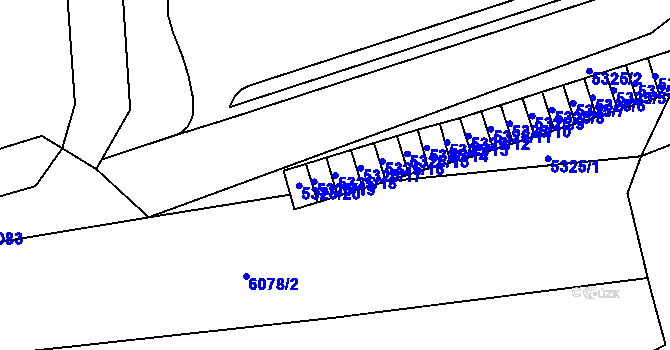 Parcela st. 5325/18 v KÚ Jihlava, Katastrální mapa