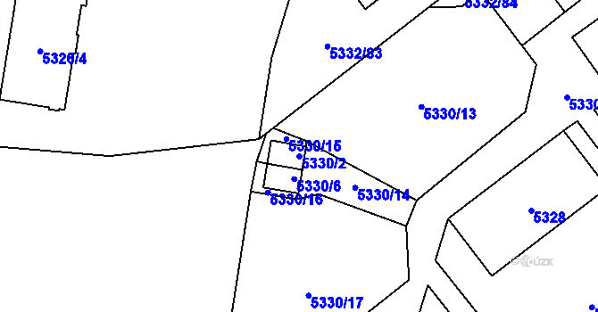 Parcela st. 5330/2 v KÚ Jihlava, Katastrální mapa