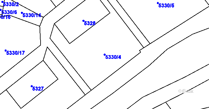 Parcela st. 5330/4 v KÚ Jihlava, Katastrální mapa