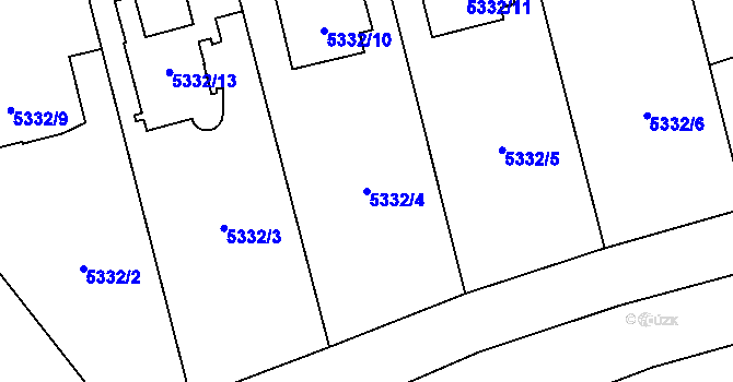 Parcela st. 5332/4 v KÚ Jihlava, Katastrální mapa