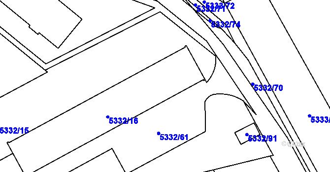 Parcela st. 5332/16 v KÚ Jihlava, Katastrální mapa