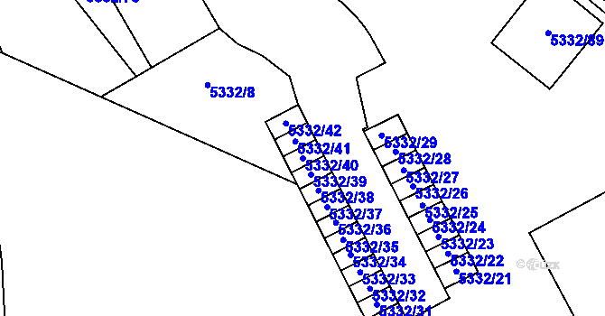 Parcela st. 5332/40 v KÚ Jihlava, Katastrální mapa