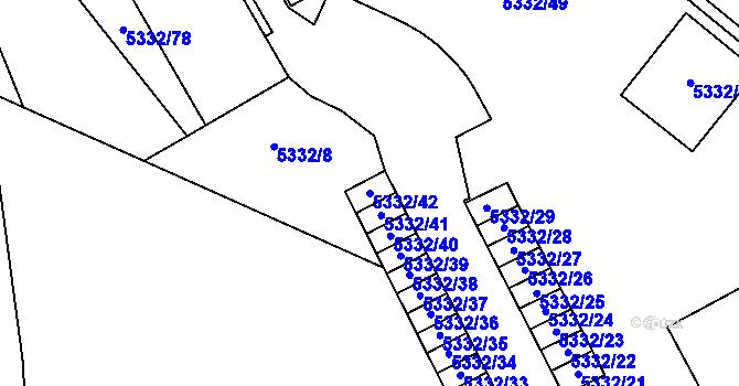 Parcela st. 5332/42 v KÚ Jihlava, Katastrální mapa