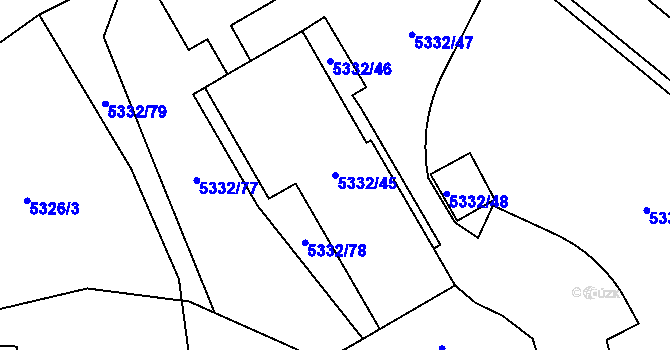 Parcela st. 5332/45 v KÚ Jihlava, Katastrální mapa
