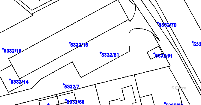 Parcela st. 5332/61 v KÚ Jihlava, Katastrální mapa