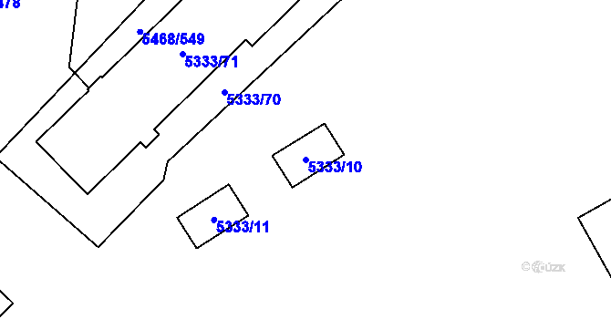 Parcela st. 5333/10 v KÚ Jihlava, Katastrální mapa