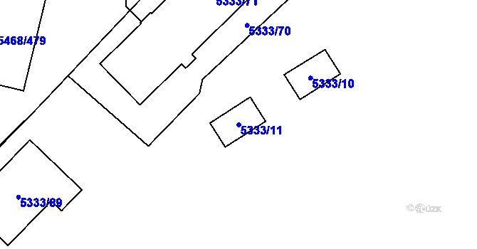 Parcela st. 5333/11 v KÚ Jihlava, Katastrální mapa