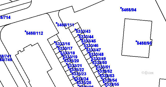 Parcela st. 5333/46 v KÚ Jihlava, Katastrální mapa