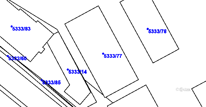 Parcela st. 5333/77 v KÚ Jihlava, Katastrální mapa