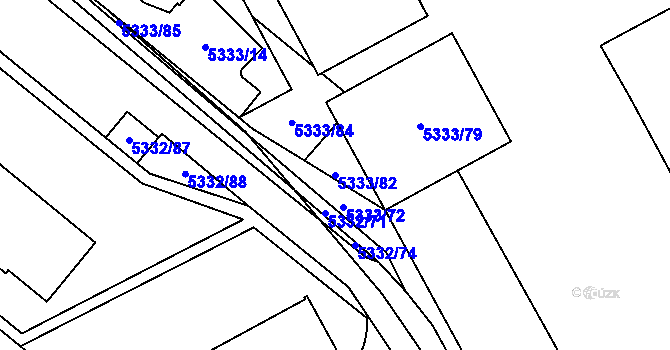 Parcela st. 5333/82 v KÚ Jihlava, Katastrální mapa