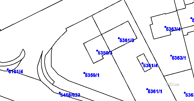 Parcela st. 5359/3 v KÚ Jihlava, Katastrální mapa