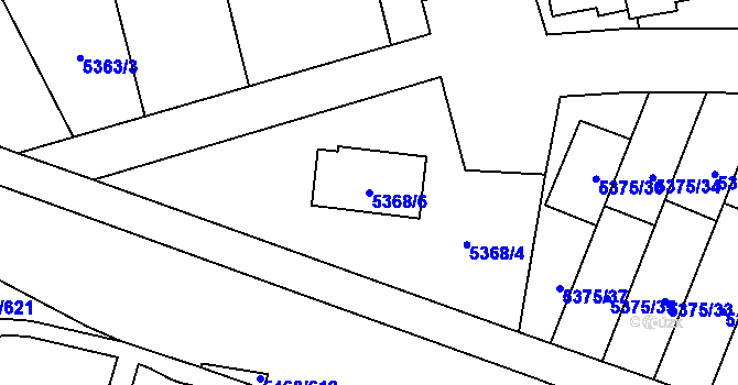 Parcela st. 5368/6 v KÚ Jihlava, Katastrální mapa