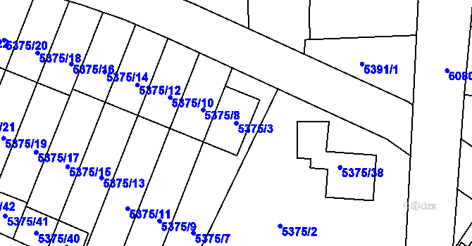 Parcela st. 5375/3 v KÚ Jihlava, Katastrální mapa