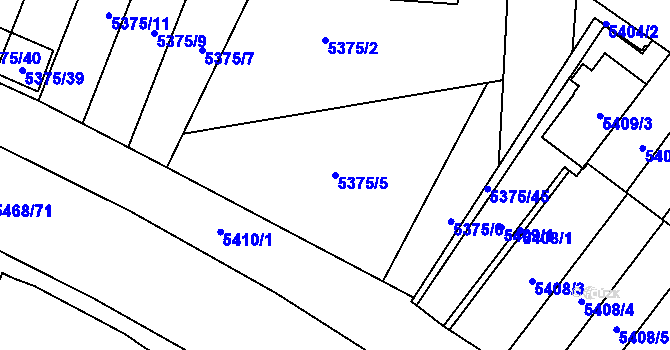 Parcela st. 5375/5 v KÚ Jihlava, Katastrální mapa