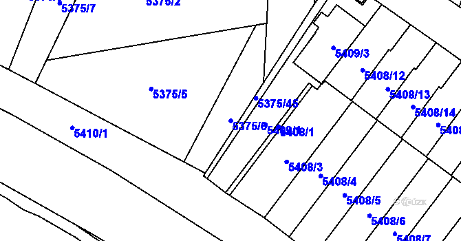 Parcela st. 5375/6 v KÚ Jihlava, Katastrální mapa