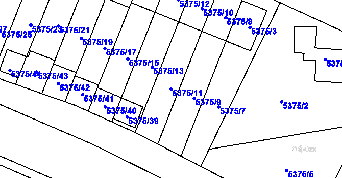 Parcela st. 5375/11 v KÚ Jihlava, Katastrální mapa