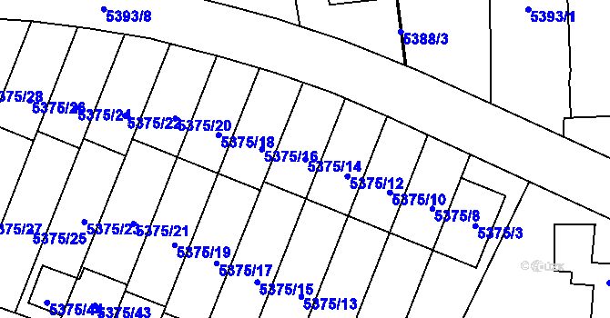 Parcela st. 5375/14 v KÚ Jihlava, Katastrální mapa