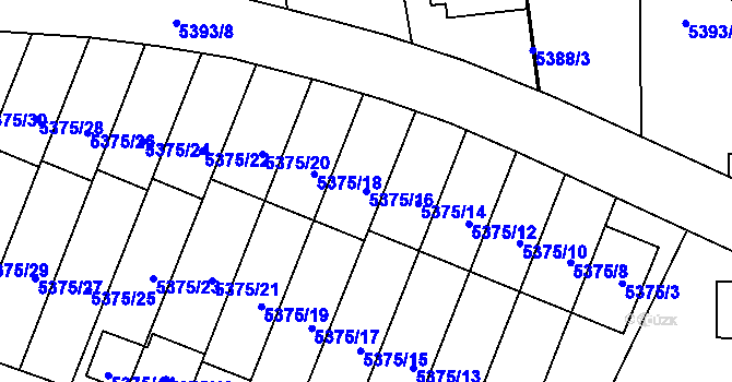 Parcela st. 5375/16 v KÚ Jihlava, Katastrální mapa