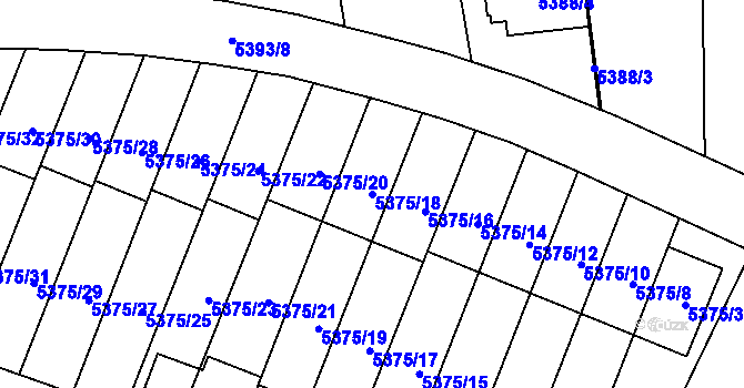 Parcela st. 5375/18 v KÚ Jihlava, Katastrální mapa