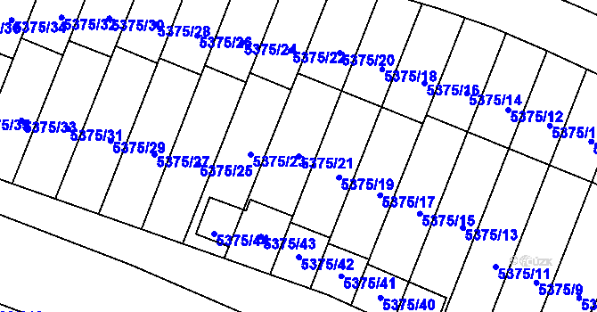 Parcela st. 5375/21 v KÚ Jihlava, Katastrální mapa