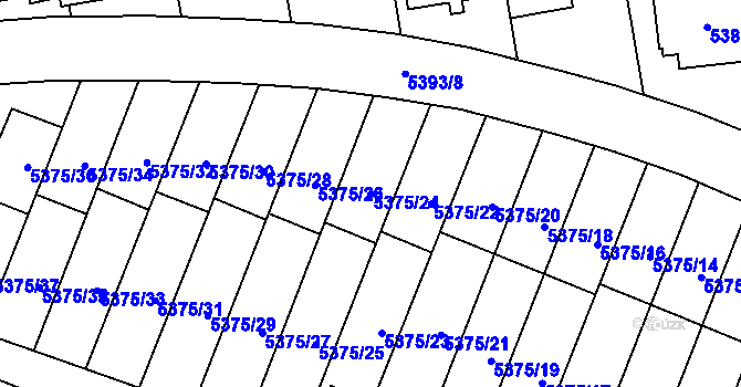 Parcela st. 5375/24 v KÚ Jihlava, Katastrální mapa