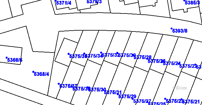 Parcela st. 5375/32 v KÚ Jihlava, Katastrální mapa