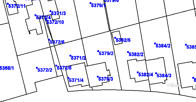 Parcela st. 5379/2 v KÚ Jihlava, Katastrální mapa