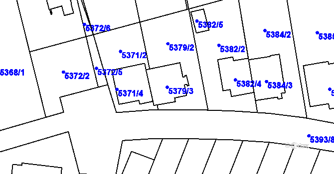 Parcela st. 5379/3 v KÚ Jihlava, Katastrální mapa