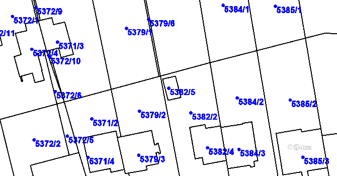Parcela st. 5382/5 v KÚ Jihlava, Katastrální mapa