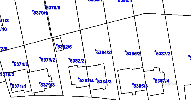 Parcela st. 5384/2 v KÚ Jihlava, Katastrální mapa