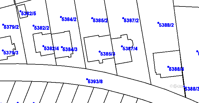 Parcela st. 5385/3 v KÚ Jihlava, Katastrální mapa