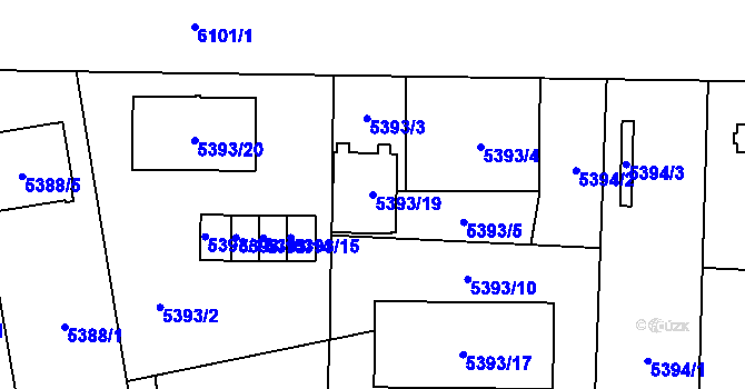 Parcela st. 5393/19 v KÚ Jihlava, Katastrální mapa
